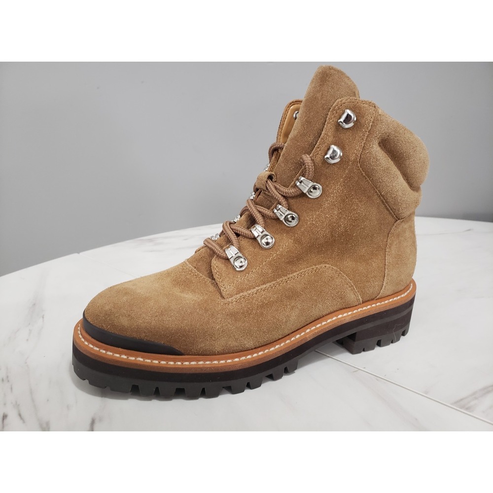 NEW NO BOX Marc Fisher Camel Suede Tan‎ Lace Up Idaran Hiking Boots Lug Sole 7.5